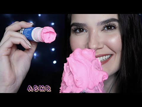 ASMR MIC NOVO: ESPUMA ROSA E COLA - Naiane