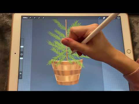 ASMR iPad Sounds - Teaching you how to Paint a Christmas Tree