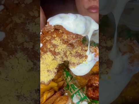 WingStop crispy chicken tenders drenched in ranch #shorts #chicken #asmr #mukbang #summerofgoals