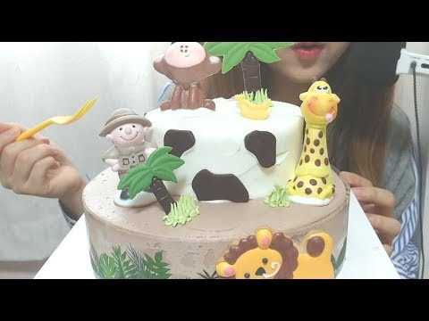 " CAKE " ASMR 케이크 노토킹 이팅사운드 파리바게트 2단 케익 먹방 No talking Eating Sounds Mukbang