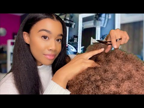 ASMR Haircut Role-play With an Afro 👩🏽‍🦱✂️ Realistic Haircut ASMR