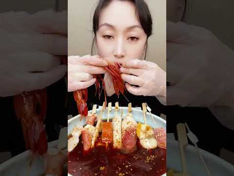 🦐🍜 Boiled seafood mukbang tasty 🌶️🎶 #BoiledSeafood #먹방