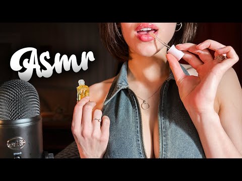 [4K USA ASMR] Banana & Cherry Gloss 💋 Real Lip Sounds, Oil Layers & Deep Texture Focus | Full in Bio