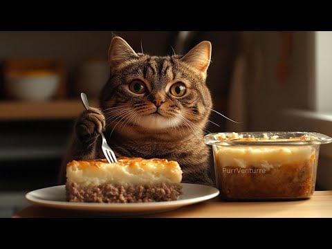 #ai #cat #kitten #food A Cat Makes Shepherds Pie 🐱