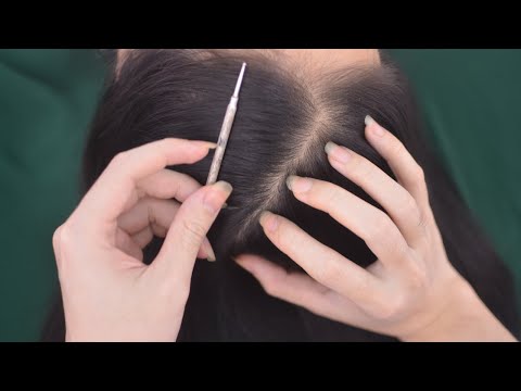 ASMR Sounds Of Scalp Scratch, Hair Parting, Hair Play Real Person For Relaxation