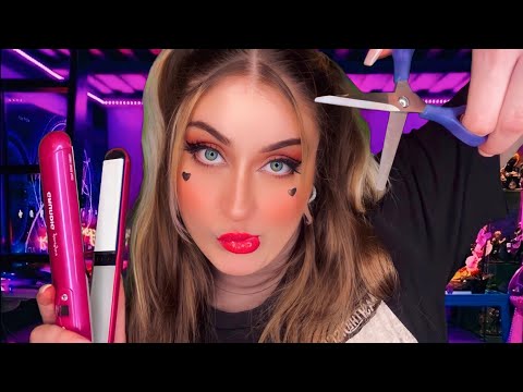 ASMR deutsch Gen Z Friend does your Hair 💇🏽‍♀️ E-Girl Roleplay Friseur (Haircut, Layered Sounds)