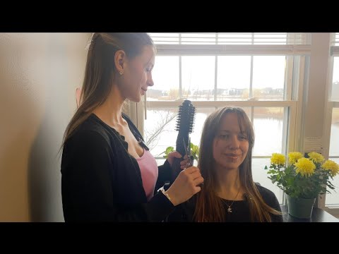 ASMR Haircut & Styling | Scissors, Hair Brushing, Salon Personal Attention (Relaxing Hair Sounds)