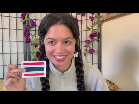 asmr • soft geography teacher | flashcards of Asia | (part III. flags)