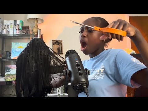ASMR Mean Girl at Sleepover Cuts Your Hair Roleplay💇🏾‍♀️ (Gum Chewing + Personal Attention)