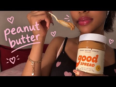 ASMR | Eating Peanut Butter (Sticky Mouth Sounds) 🥜