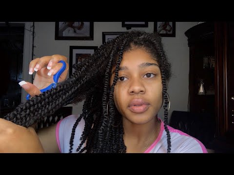 ASMR- Cutting My Hair Off (SCALP SCRATCHING, SCISSOR SOUNDS & HAIR PLAY w/ Bileaf) 😴✨