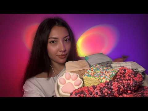 ASMR eating gourmet marshmallows