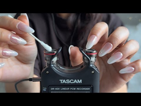 [ASMR] Tascam Mic Tapping, Scratching, Ear Cleaning & Brushing Sounds For Relaxation ✨ 