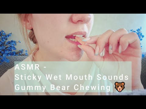 ASMR - Sticky Wet Mouth Sounds Gummy Bear Chewing 🐻