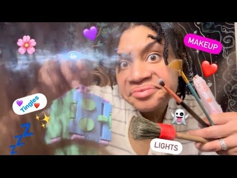 ASMR - Painting You, Makeup, Lights, Hair straightener