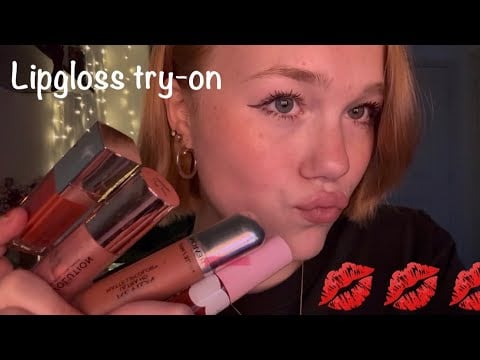ASMR lipgloss collection | try on haul 💋 xoxo