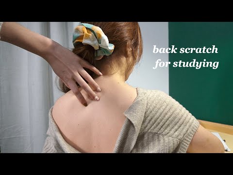 ASMR Back scratch while you study | Hair, tracing, massage and library sounds - NO TALKING