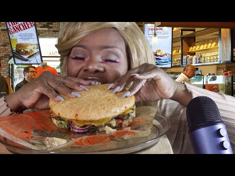 Monster Avocado Smoke Cheesy Sandwich ASMR Eating Sounds