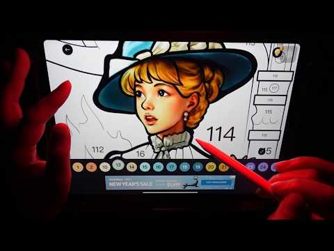 ASMR | Relaxing digital coloring - chewing gum + whispering softly