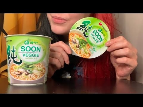 ASMR Eating Nongshim Soon Veggie Noodle Soup
