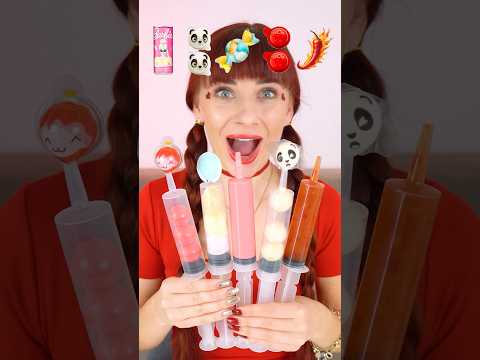 ASMR Emoji Barbie Drink, Gummy Balls Mukbang #shorts