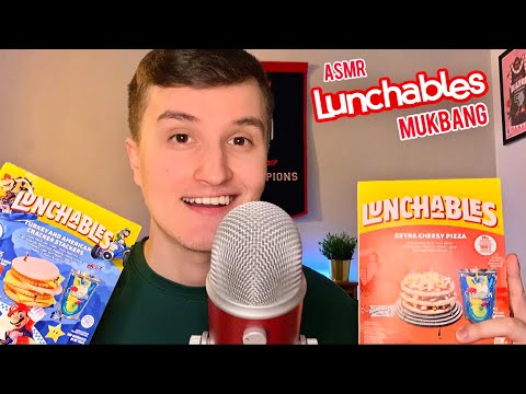 [ASMR] Relaxing Lunchables Mukbang (pizza, chips & salsa, sandwich)