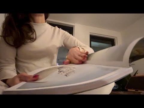 ASMR page turning, paper flipping, tapping, reading, magazine