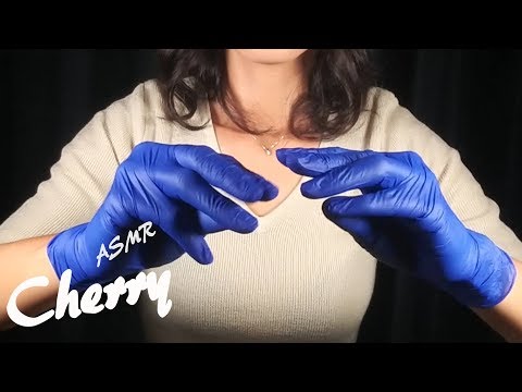 【ASMR】Blue Latex Gloves Squeaking Rubbing Sounds 파란색 라텍스장갑 마찰음 / 青いゴム手袋が軋んで擦れる音