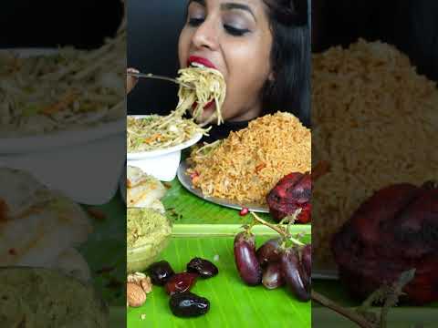 Eating Tandoori Chicken,Biryani,Noodles,Samosa,Parotta,Kurma | Indian Food ASMR Eating Mukbang Video