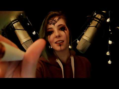 ASMR | whispering and brushing to calm you down - dark setting