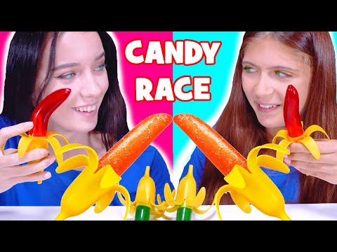 ASMR Jelly Banana Candy Race Eating Sounds Mukbang