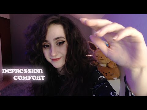 asmr | Nerdy friend comforts you ♡ Depression comfort, brushing, positive affirmations, visuals ♡