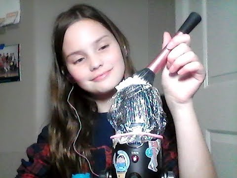 Asmr- Shaving cream on mic - plastic wrap