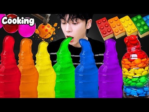 ASMR MUKBANG | 요리 모음 12# 갤럭시 꿀젤리 레인보우 디저트 아이스크림 먹방 & 레시피 DESSERT GALAXY HONEY JELLY CANDY