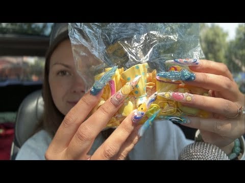 asmr/ whispers with XXL nails 💅🏼 (+ some crinkles)