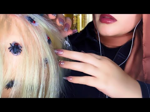 ASMR 🐜 Girl Behind You in Class Finds Bugs in Your Hair (Lice Check & Hair Play)