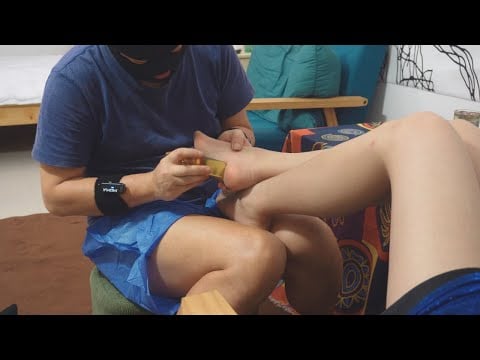 When the model finishes her work, I need to let her legs relax. | ASMR  | Foot spa