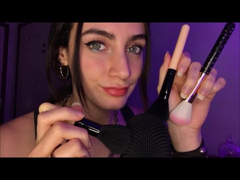 ASMR MIC BRUSHING & MOUTH SOUNDS & VISUAL