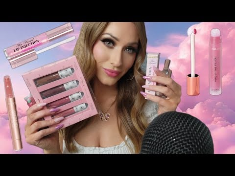 ASMR Lipgloss Try On Me & You 💋💦 *New & Old Favorites* (mouth sounds, kisses)