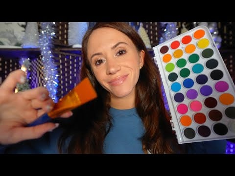 ASMR Painting Your Face 🎅🏼 (face brushing, close to face personal attention)