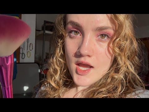 personal attention ASMR easy valentine’s day makeup (i do your makeup & grwm for college class)