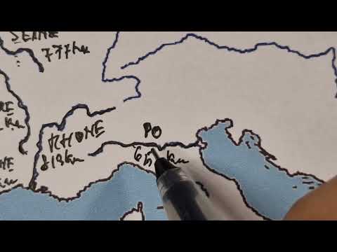 ASMR maps: Tracing the Largest Rivers of Europe With Facts and Stats | ASMR map tracing