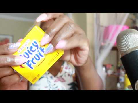 Juicy Fruit Chewing Gum With Pen Clicking ASMR Sounds