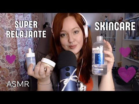 ASMR | Masaje facial relajante 💜 🧖🏻‍♀️ | Skincare, susurros...
