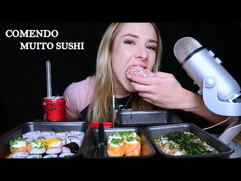 ASMR COMENDO COMIDA JAPONESA 🍣 SONS DE MASTIGAÇÃO