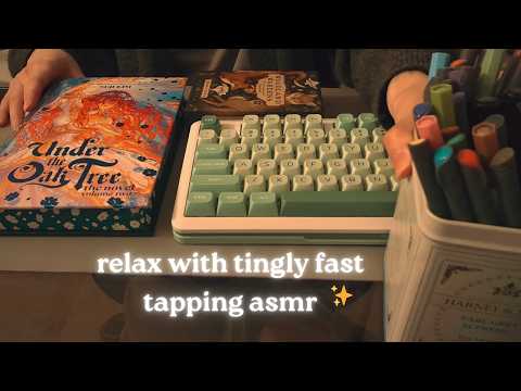 [cozy asmr]🍫50 min tingly fast aggressive tapping asmr (no talking) | lotion lid, candles, chocolate