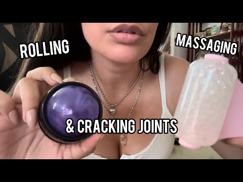 Fast Aggressive ASMR Massage (w/ Rollerballs, Joint Cracking + Camera Touching)