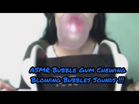 ASMR 🍬Bubble Gum Chewing & Blowing Bubbles🍬 3dio !