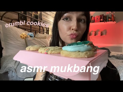 ASMR | Crumbl Cookies Mukbang 🍪🦈 (Taste Test, Tapping + More)