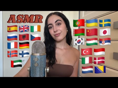 ASMR // TRYING TO SAY “HELLO” IN DIFFERENT LANGUAGES🇪🇸🇬🇧🇵🇹🇮🇹🇮🇪🇰🇷🇨🇳🙋‍♀️🤗 #asmr